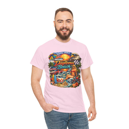 Daytona Beach Vintage Surf T-Shirt — Retro Sunset Palm Beach Tee