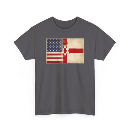 USA / Northern Ireland Flag T-Shirt – Vintage USA & Ulster Cross Tee