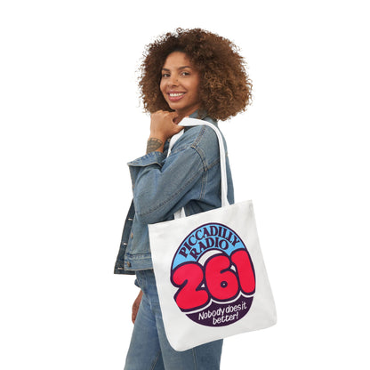 Tote Bag — Retro 'Piccadilly Radio 261' Vintage Logo Canvas Tote