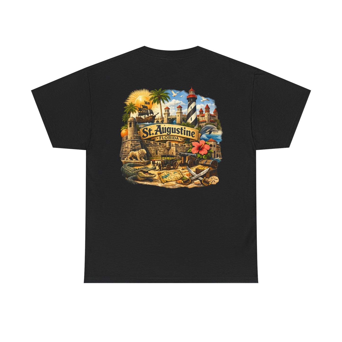 St. Augustine Florida Vintage Travel Tee — Retro Beach & Lighthouse Souvenir T-Shirt