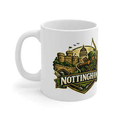 Nottingham Robin Hood Ceramic Coffee Mug — 11oz & 15oz Travel-Perfect Gift