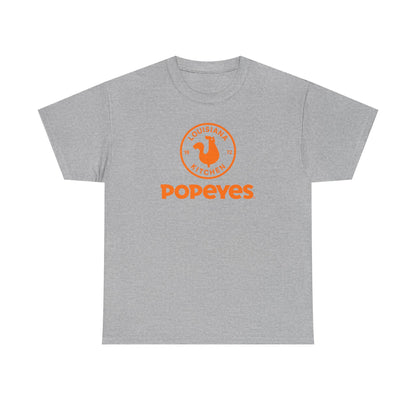 Popeyes Logo T-Shirt — Vintage Orange Louisiana Kitchen Tee