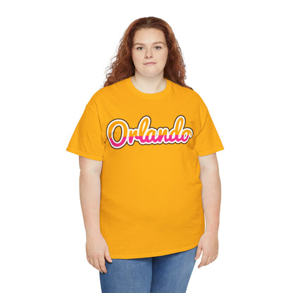 Orlando Retro Script Tee — Vintage Sunset City Souvenir Shirt