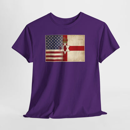 USA / Northern Ireland Flag T-Shirt – Vintage USA & Ulster Cross Tee