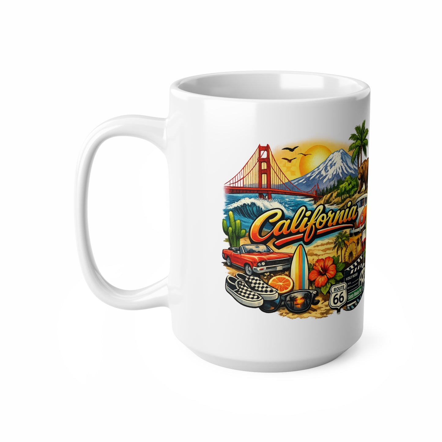 California Scenic Mug — Golden Gate, Surf & Roadtrip Ceramic Coffee Cup (11oz/15oz)