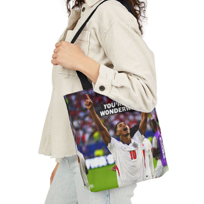 Jude Bellingham England Celebration Tote Bag – "You’re My Wonderwall" England Fan Canvas Tote