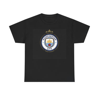 Manchester City Logo Treble Winners T-Shirt — Football Club Crest Tee