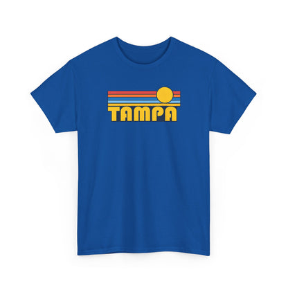 Tampa Retro Sunset T-Shirt — Vintage 70s Striped Beach Tee