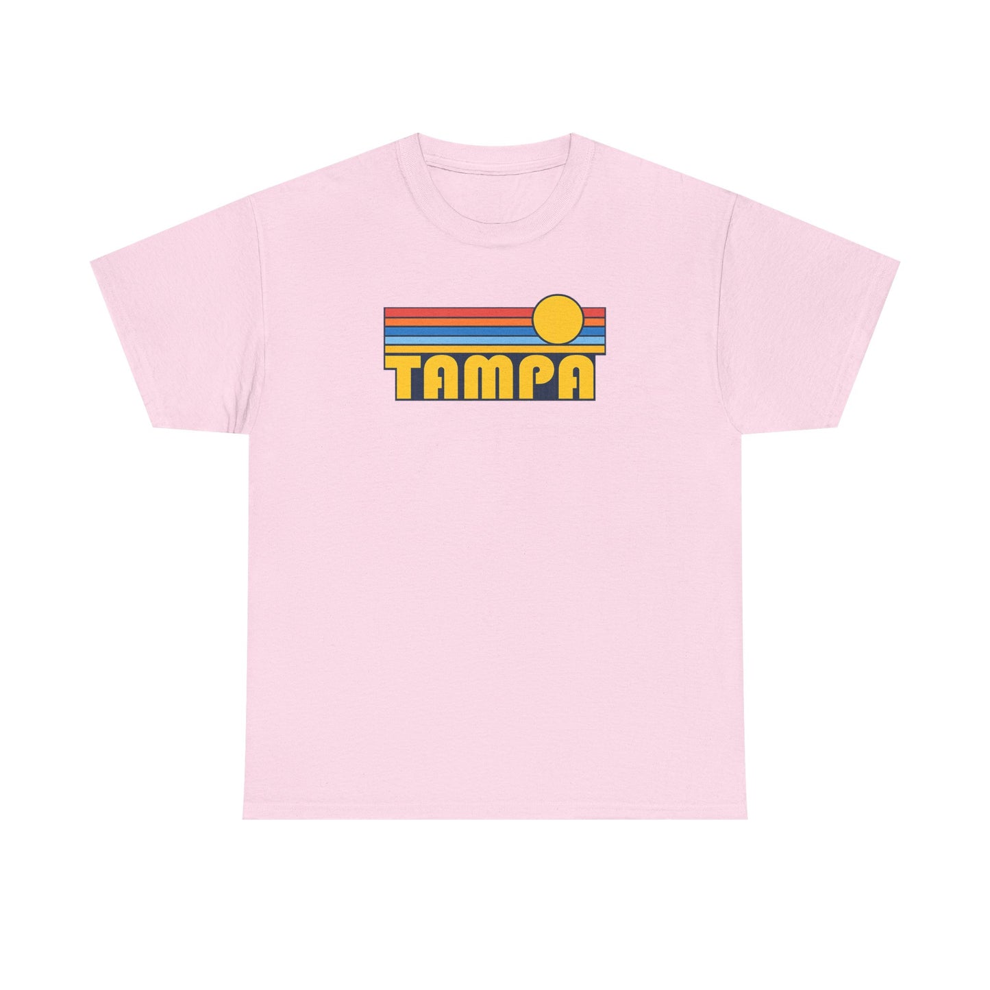 Tampa Retro Sunset T-Shirt — Vintage 70s Striped Beach Tee