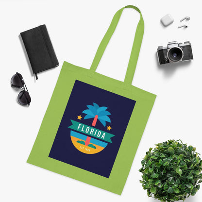 Florida Palm Beach Tote Bag – Retro State Travel Cotton Tote