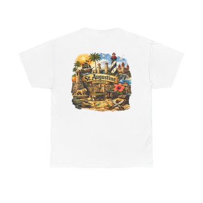 St. Augustine Florida Vintage Travel Tee — Retro Beach & Lighthouse Souvenir T-Shirt