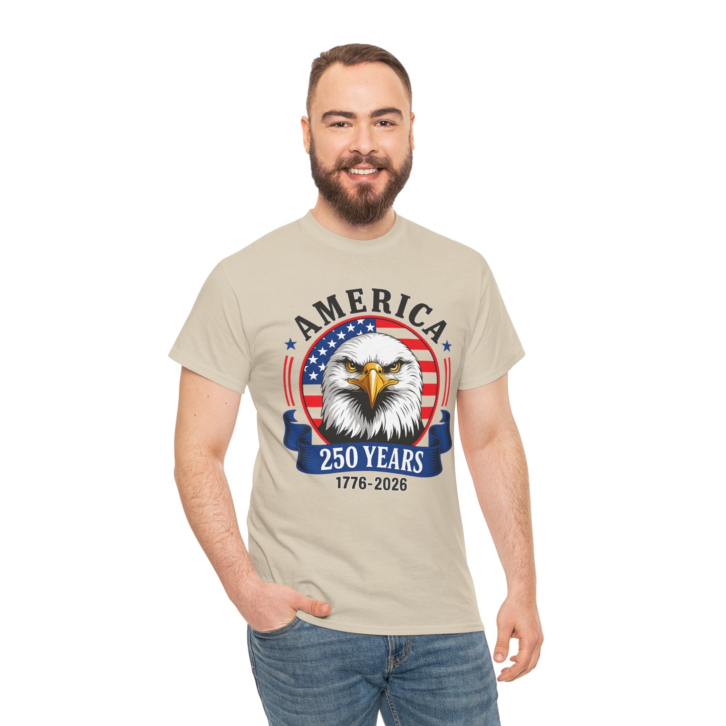 America 250 Years T-Shirt – Bald Eagle 1776–2026 Patriotic Tee