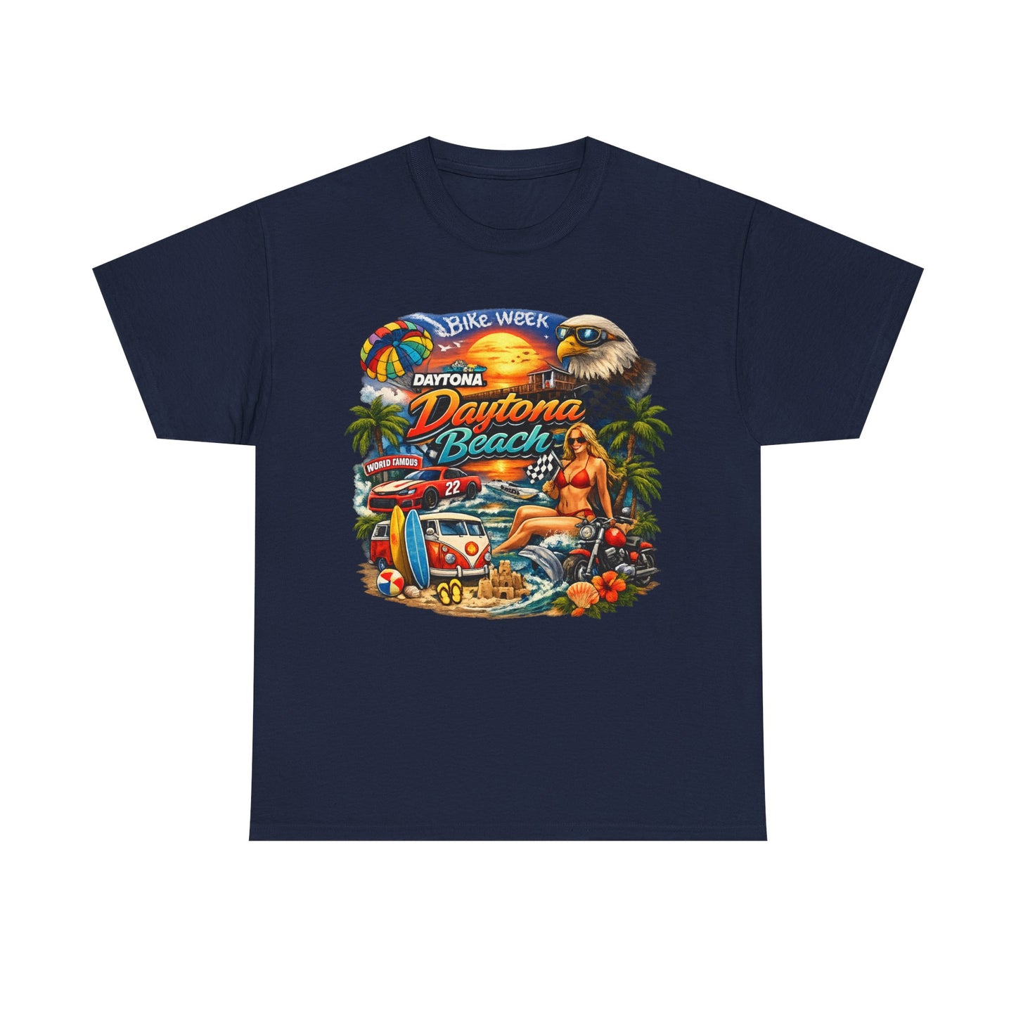 Daytona Beach Vintage Surf T-Shirt — Retro Sunset Palm Beach Tee