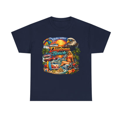 Daytona Beach Vintage Surf T-Shirt — Retro Sunset Palm Beach Tee