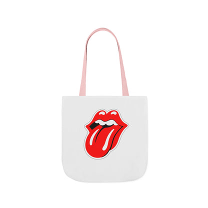 Rock & Roll Tongue Canvas Tote Bag — Retro Lip Graphic