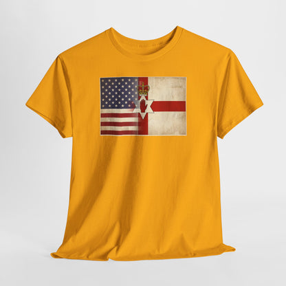 USA / Northern Ireland Flag T-Shirt – Vintage USA & Ulster Cross Tee
