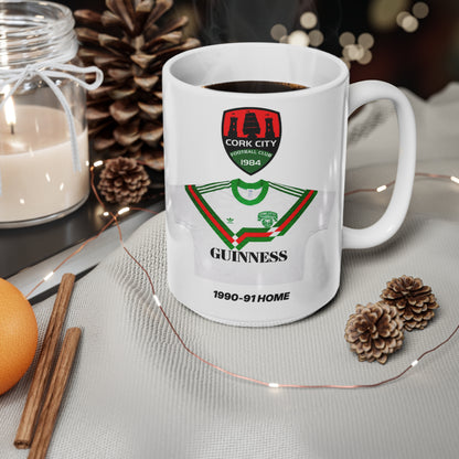 Cork City 1990-91 Home Jersey Mug — Guinness Ceramic Coffee Cup (11oz, 15oz)