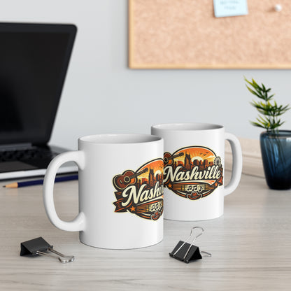 Nashville Ceramic Coffee Cups, 11oz, 15oz
