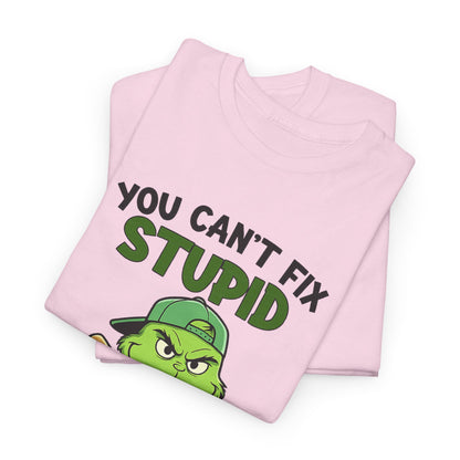 Funny Carpenter T‑Shirt — "You Can't Fix Stupid But You Can Numb It With a 2x4"