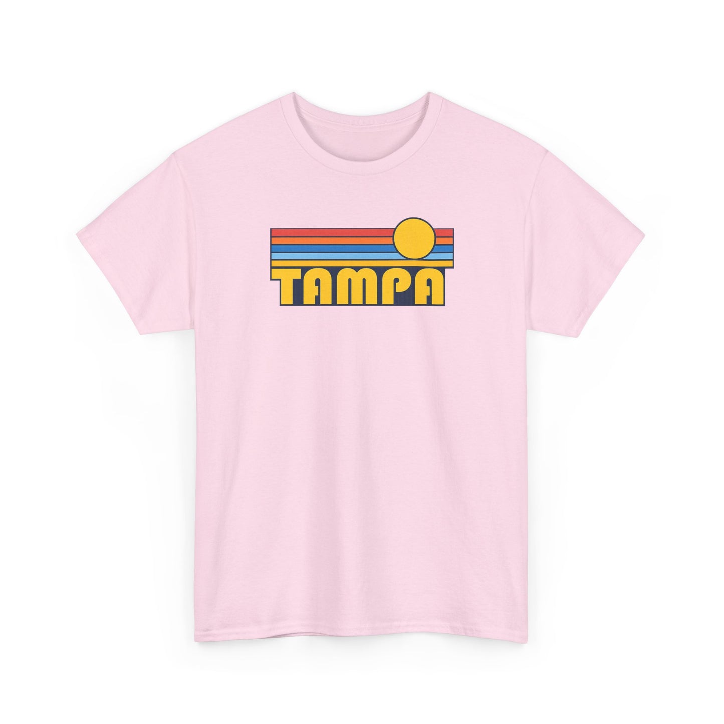 Tampa Retro Sunset T-Shirt — Vintage 70s Striped Beach Tee