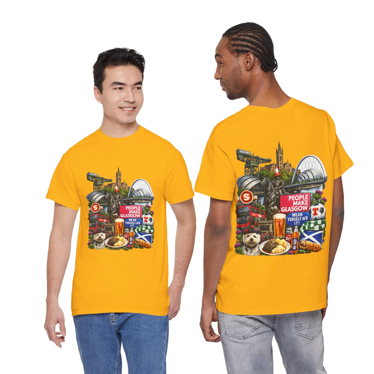 Glasgow Collage T-Shirt — "People Make Glasgow" Scottish City Souvenir Tee
