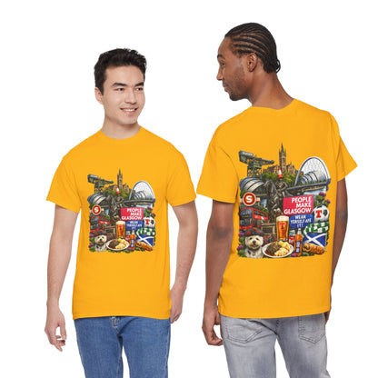 Glasgow Collage T-Shirt — "People Make Glasgow" Scottish City Souvenir Tee