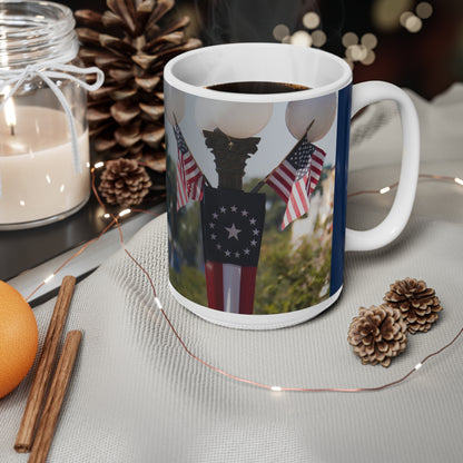 Disney Mickey 'Celebrates America' Flag Mug — Patriotic 11oz & 15oz Coffee Cup