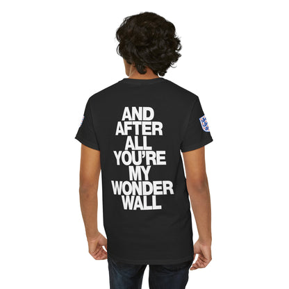 England Football Tee — "And After All You're My Wonderwall" Lyrics Tee