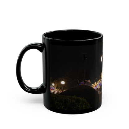 Magic Kingdom Nighttime Theme Park Lights Mug — Scenic Black Coffee Cup