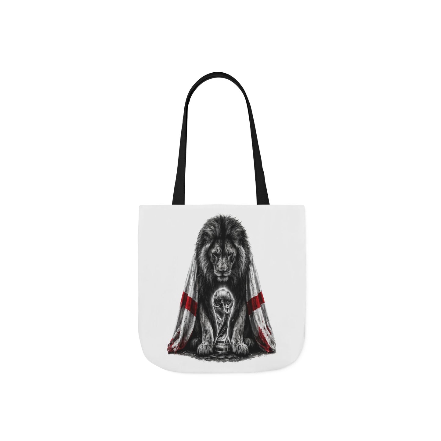England Lion Guardian Canvas Tote — Protective Lion & Cub Illustration Tote Bag