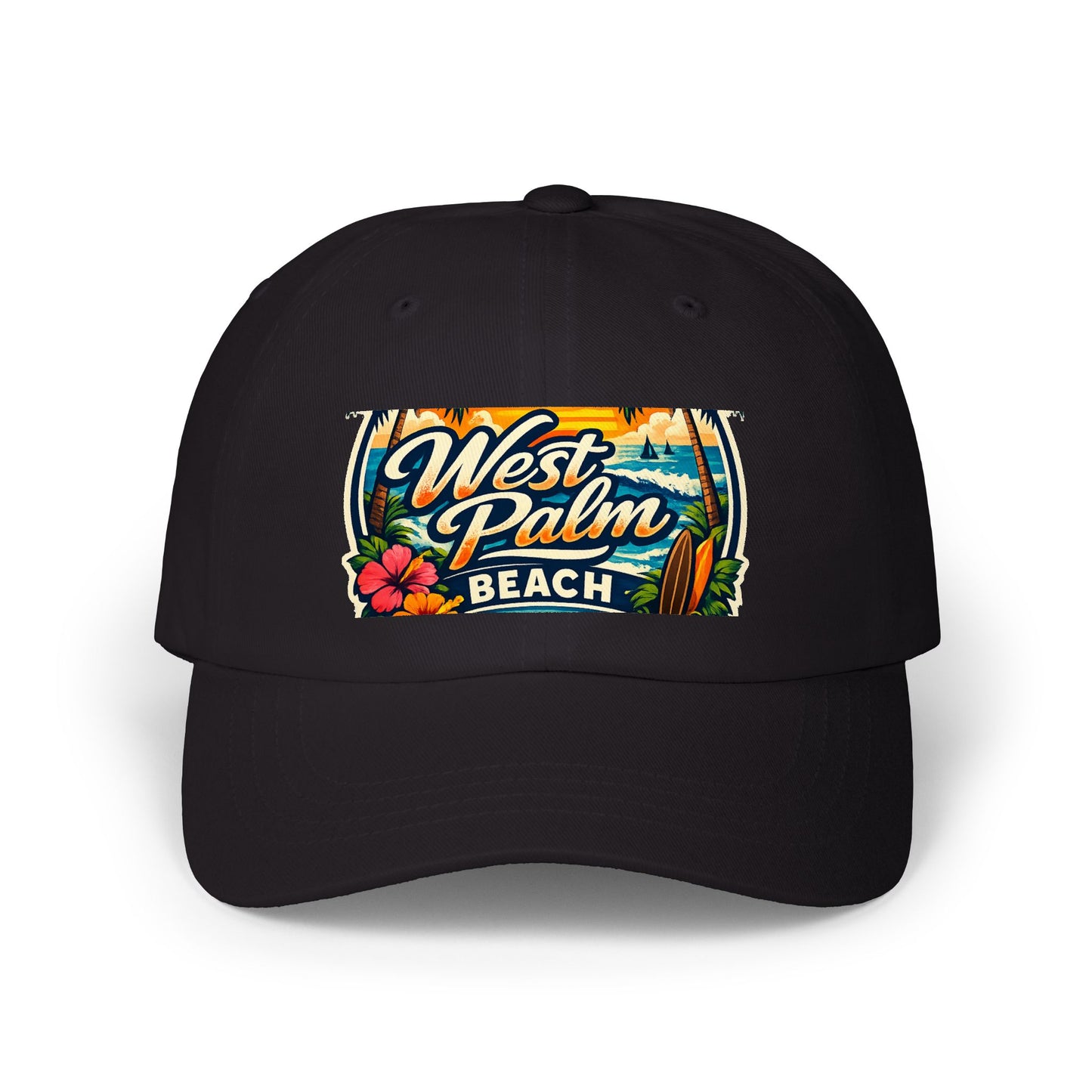 West Palm Beach Dad Cap — Vintage Surfboard Floral Beach Hat