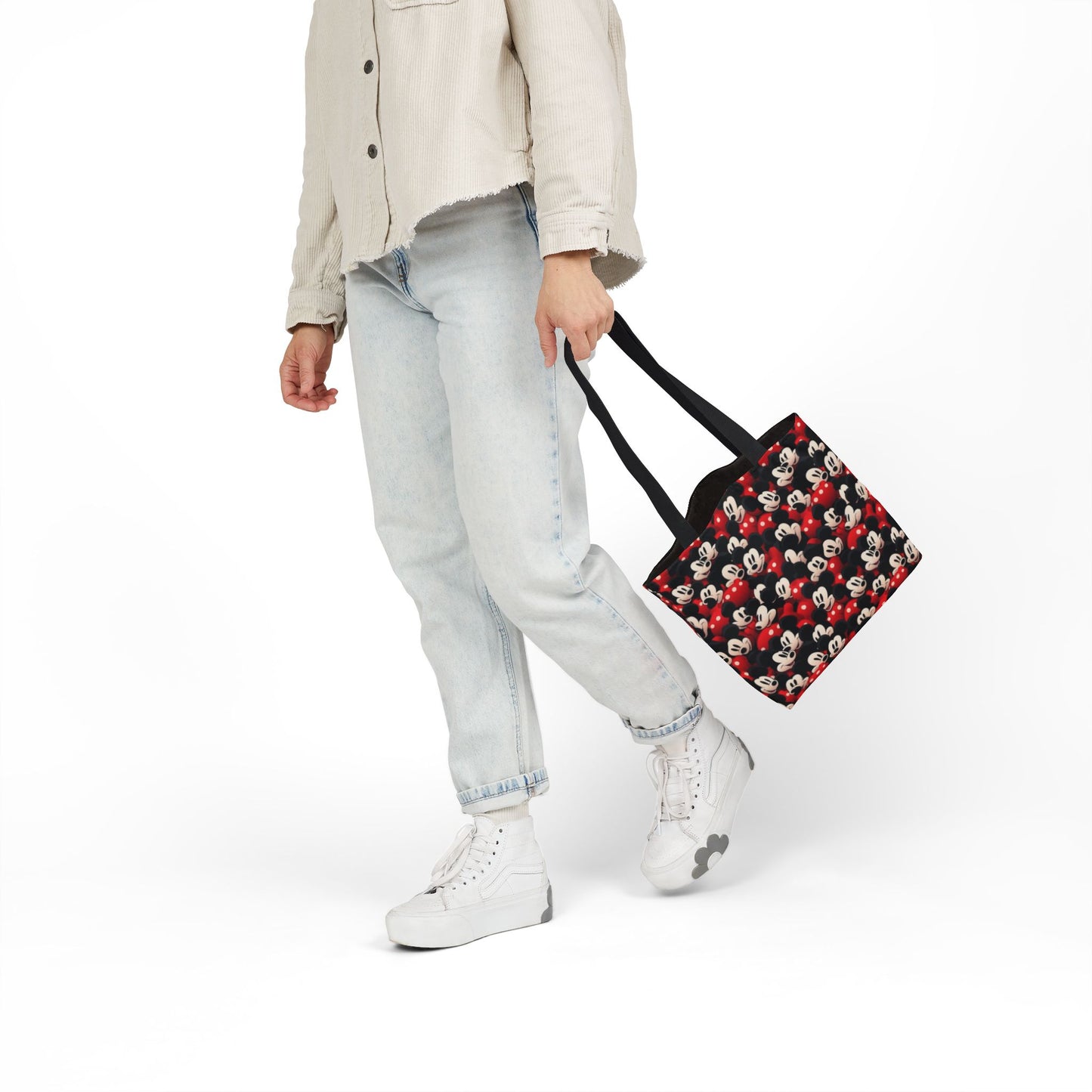 Mickey Mouse Canvas Tote — Retro Cartoon Character Allover Print