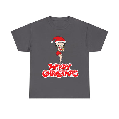 Christmas Betty Boop Tee - 'Merry Christmas' Holiday Graphic Shirt