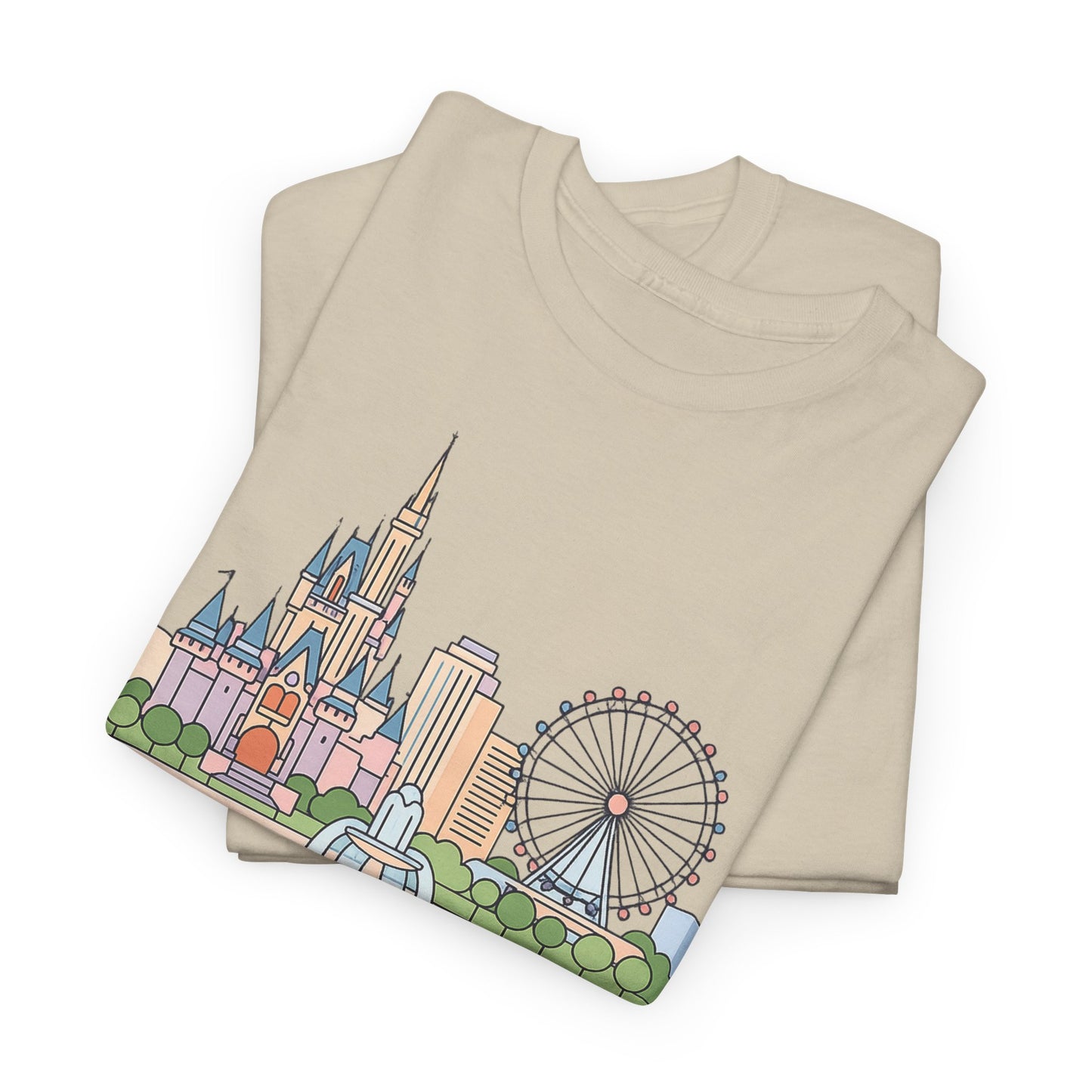 Orlando Skyline T-Shirt — Cute Cityscape Graphic Tee with 'Orlando' Text