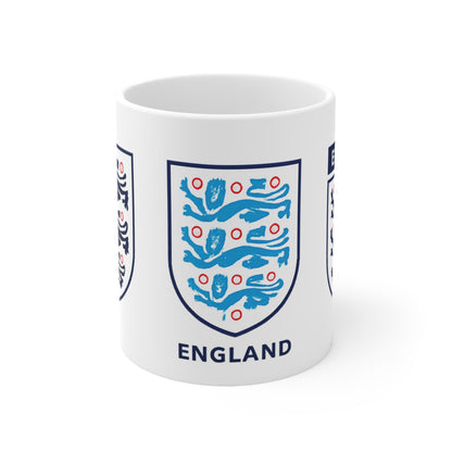 England Three Lions Ceramic Coffee Mug — 11oz & 15oz Football Fan Gift