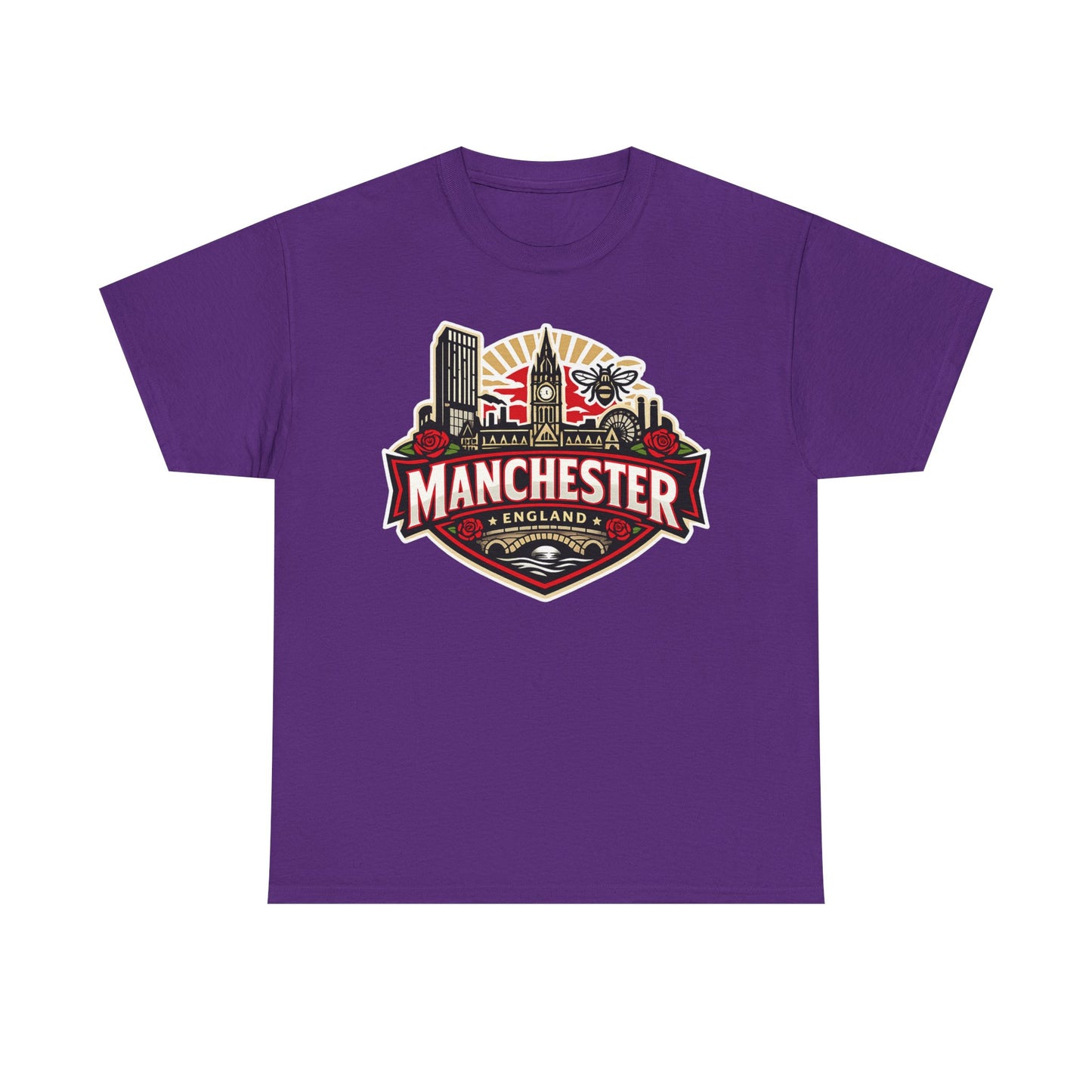 Manchester England Skyline T-Shirt — Vintage City Crest Tee