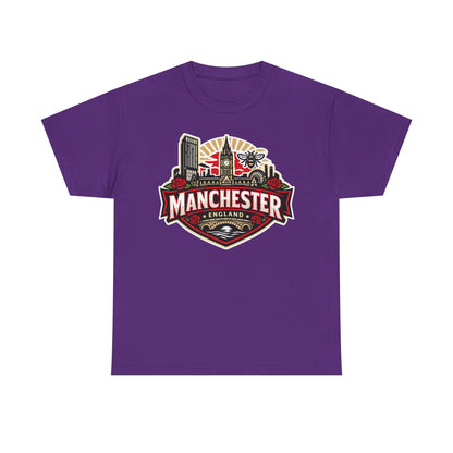 Manchester England Skyline T-Shirt — Vintage City Crest Tee