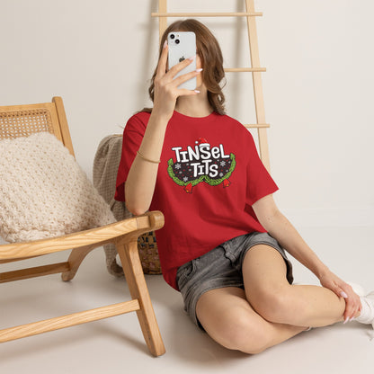 T-Shirt — "Tinsel Tits" Funny Christmas Wreath Holiday Tee