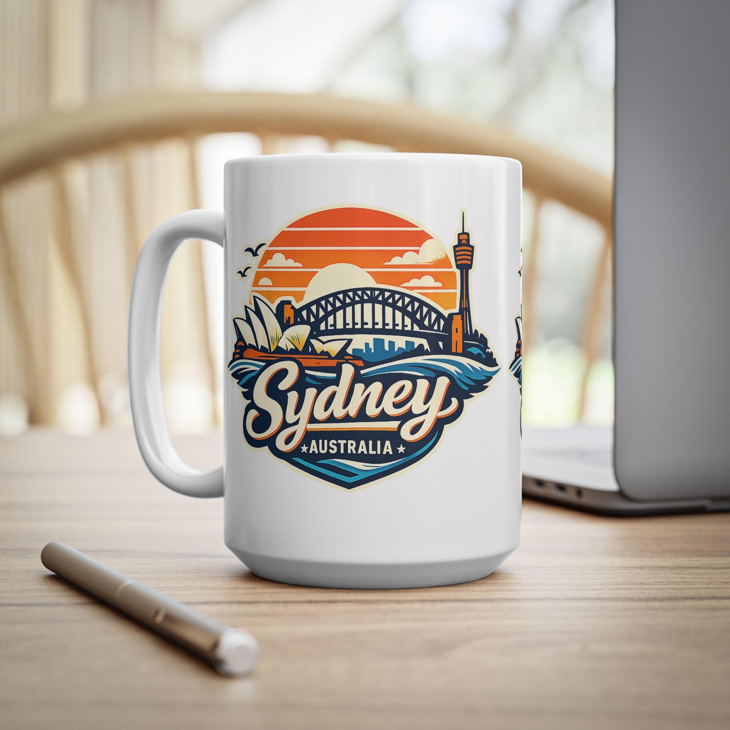 Sydney Skyline Coffee Mug — Vintage Sunset Opera House & Harbour Bridge Ceramic Cup (11oz, 15oz)