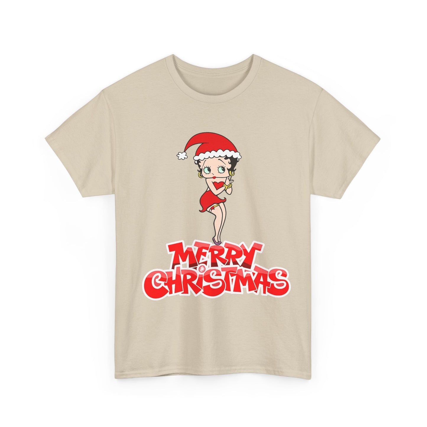 Christmas Betty Boop Tee - 'Merry Christmas' Holiday Graphic Shirt