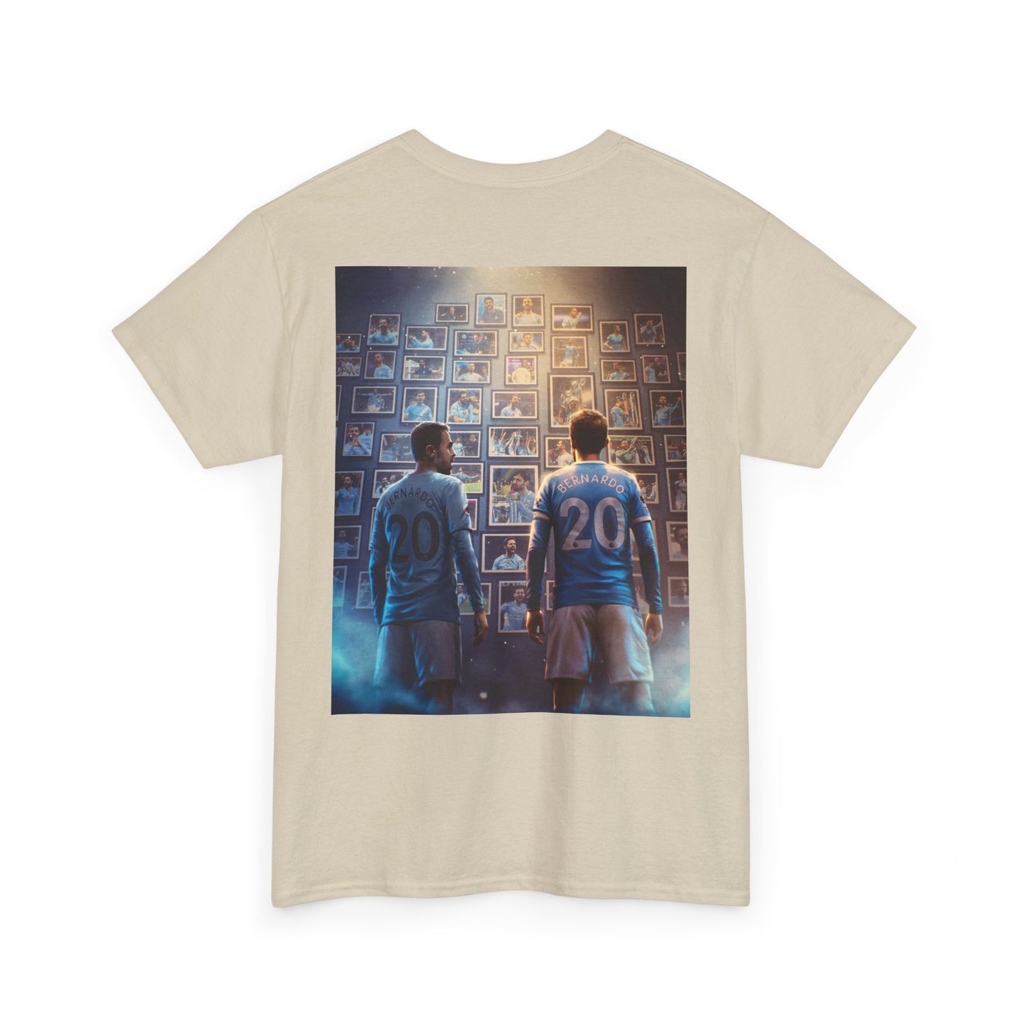Bernardo Silva Manchester City Legend Graphic Tee — Player Cartoon Front & Tribute Poster Back