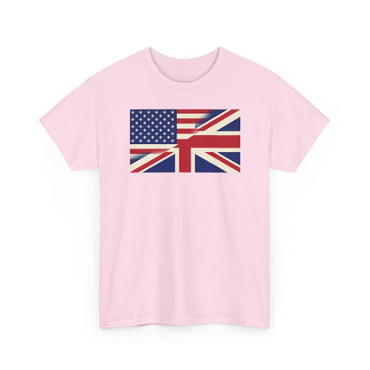 USA-UK Flag Graphic Tee — American British Union Jack Mashup T-Shirt