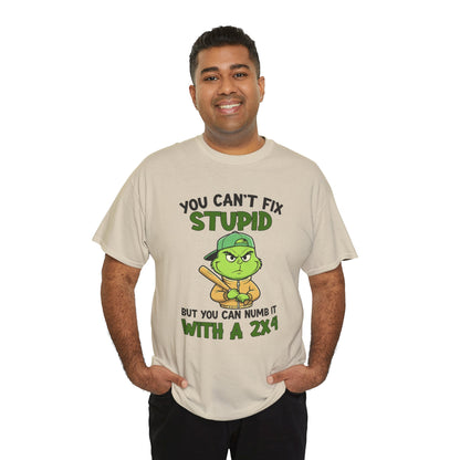 Funny Carpenter T‑Shirt — "You Can't Fix Stupid But You Can Numb It With a 2x4"