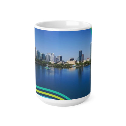 Orlando Lake Eola City Skyline Coffee Mug — Scenic Waterfront 11oz & 15oz Ceramic Cups