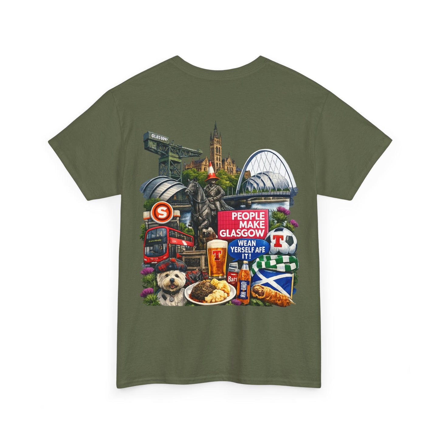 Glasgow Collage T-Shirt — "People Make Glasgow" Scottish City Souvenir Tee