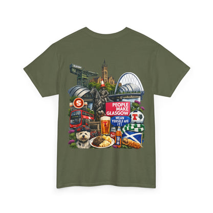 Glasgow Collage T-Shirt — "People Make Glasgow" Scottish City Souvenir Tee