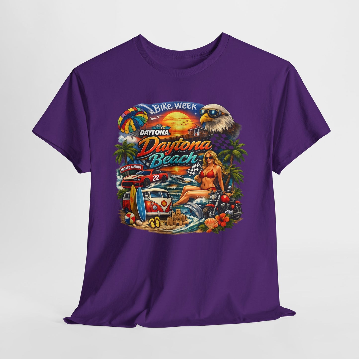 Daytona Beach Vintage Surf T-Shirt — Retro Sunset Palm Beach Tee