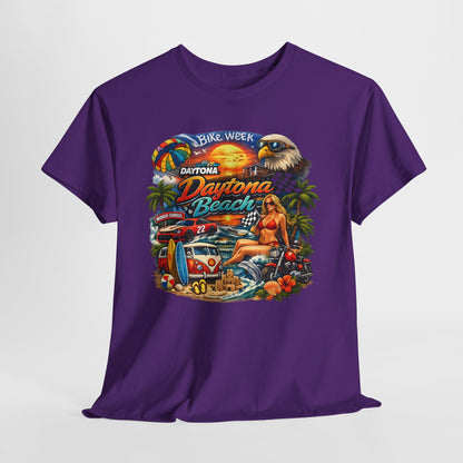 Daytona Beach Vintage Surf T-Shirt — Retro Sunset Palm Beach Tee