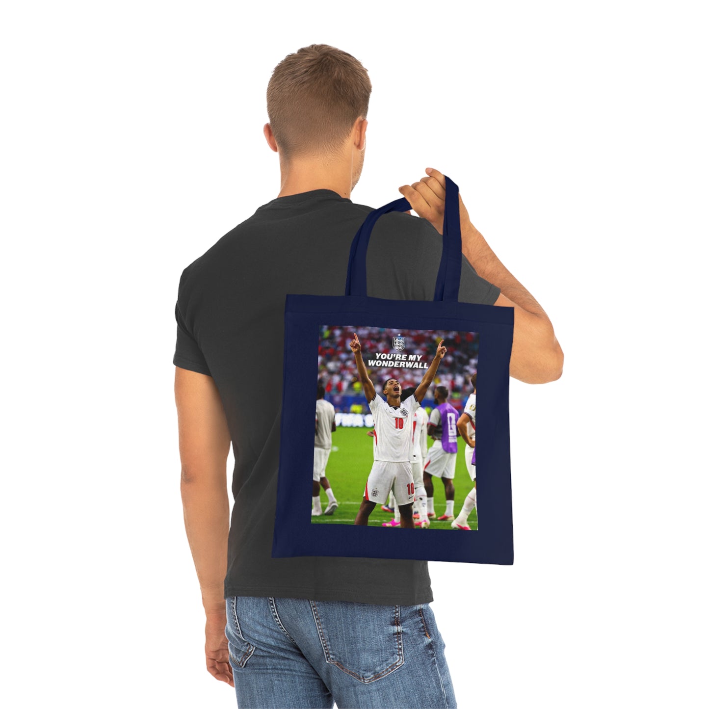 Jude Bellingham England Celebration Cotton Tote — "You're My Wonderwall" Stadium Photo Bag