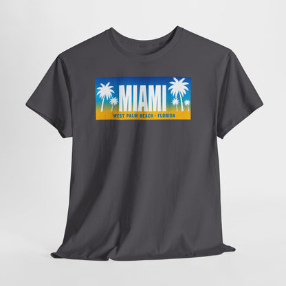 Miami West Palm Beach Vintage Tee — "MIAMI" Beach Palm Trees T‑Shirt